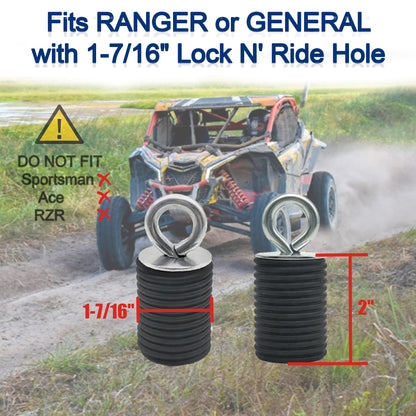 UTV Bed Tie Down Anchors, 2" Lock and Ride Compatible, 6 Pack