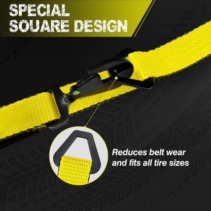2" x 114" Heavy Duty Adjustable Car Tie Down Straps with Snap Hook