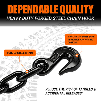 Car Hauler Tie Down Straps 2" x 120", 10,000 lb Lasso Wheel Straps with Hooks, 4-Pack