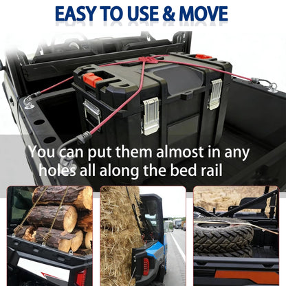 UTV Bed Tie Down Anchors, 2" Lock and Ride Compatible, 6 Pack