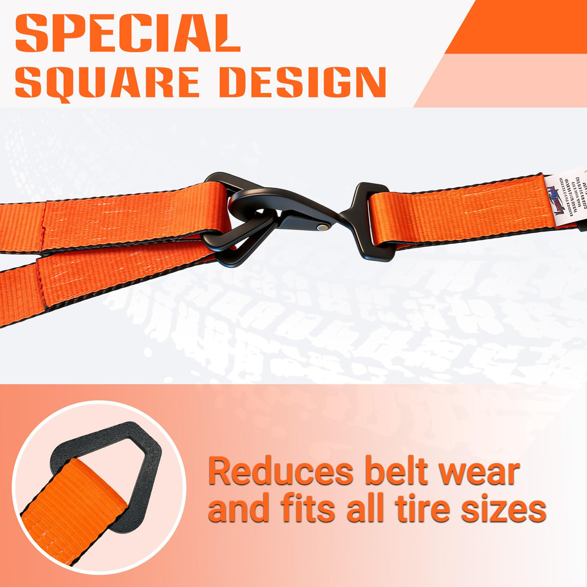 2" x 96" Cargo Control Wire Hook Ratchet Straps, Wheel Tie Down System