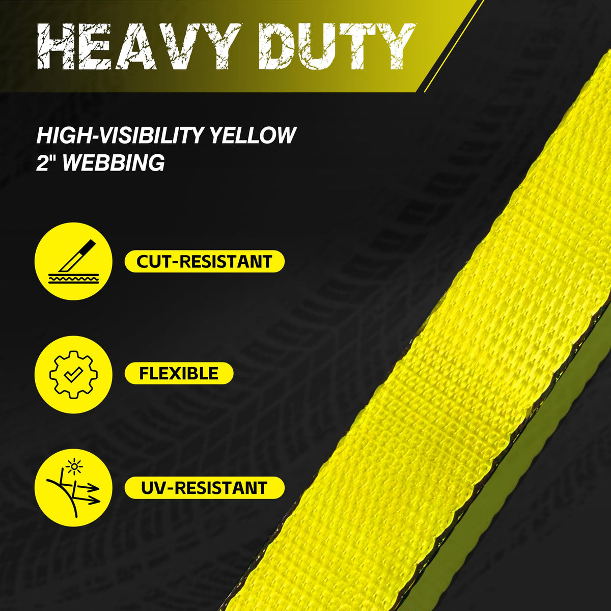 2" x 114" Heavy Duty Adjustable Car Tie Down Straps with Snap Hook