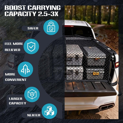 LynxHold Stretch Cargo Net, 4'x4' to 8'x8' for Pickup Truck Bed