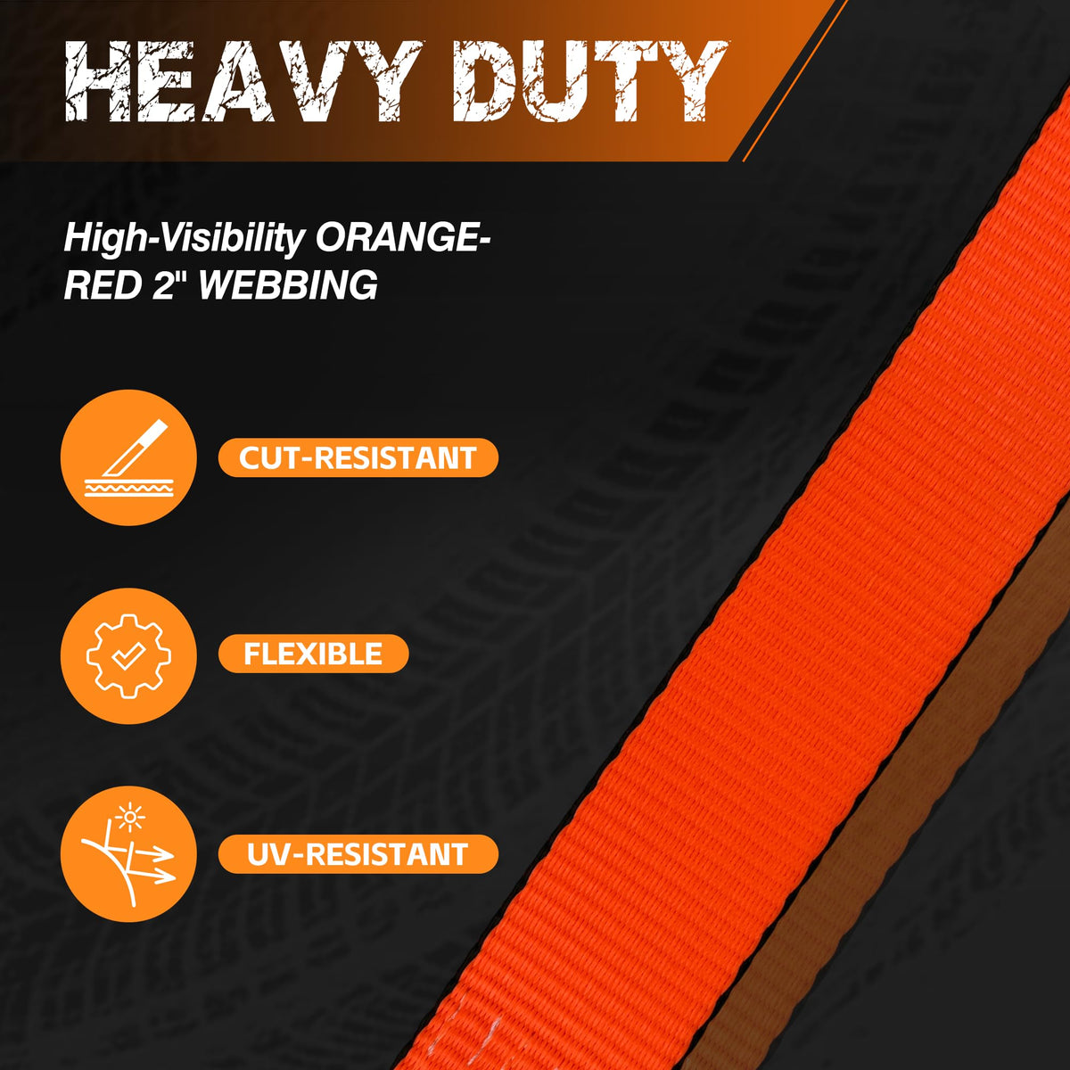 2" x 114" Heavy Duty Adjustable Car Tie Down Straps with Snap Hook