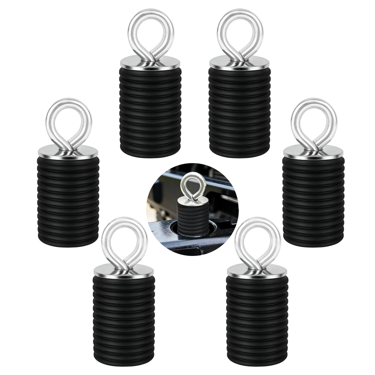 UTV Bed Tie Down Anchors, 2" Lock and Ride Compatible, 6 Pack