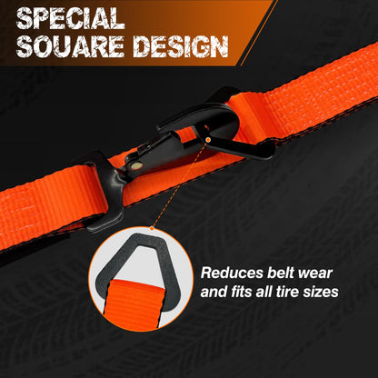 2" x 114" Heavy Duty Adjustable Car Tie Down Straps with Snap Hook