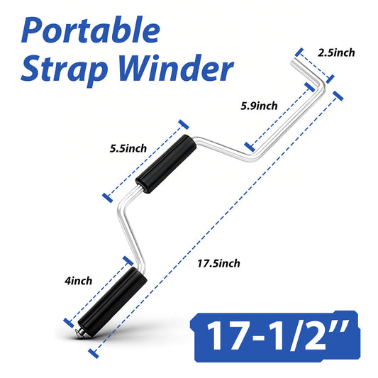 Heavy Duty Winch Strap Winder, Stainless Steel, Flatbed Truck Tool