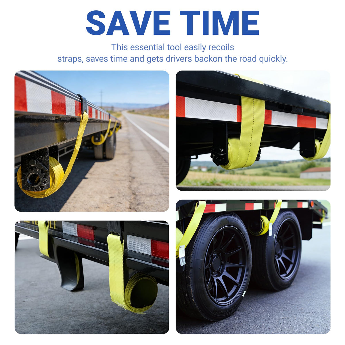 Heavy Duty Winch Strap Winder, Stainless Steel, Flatbed Truck Tool