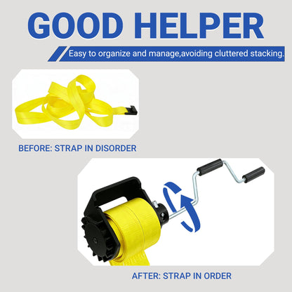 Heavy Duty Winch Strap Winder, Stainless Steel, Flatbed Truck Tool