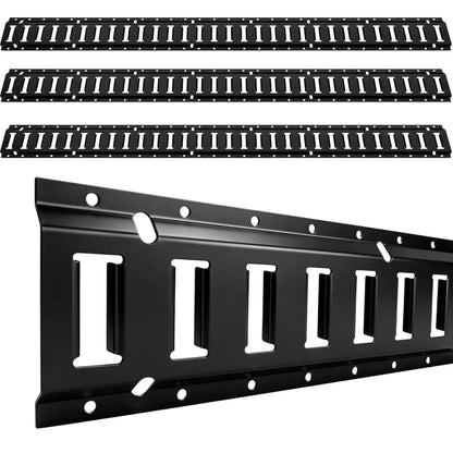 E Track Tie Down Rail, 5ft, Black Coated Steel, 4,500 LBS Per Rail