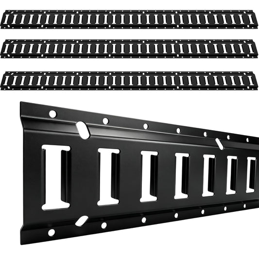 E Track Tie Down Rail, 5ft, Black Coated Steel, 4,500 LBS Per Rail